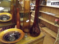 Four pieces of art glass