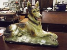 Plaster figure of a German Shepherd
