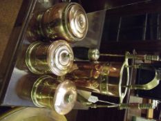 Copper and brass mounted fire companion together w