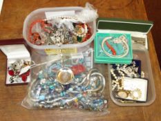 Large assortment of costume jewellery to include a
