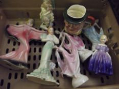 Collection of art deco style figurines to include