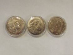 Three £5 coins