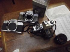 Vintage SLR camera in leather case