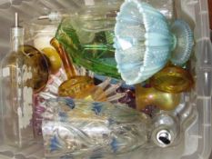Assorted glassware to include carnival glass and v