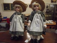 Two bisque headed dolls