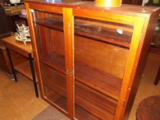 Oak glazed bookcase