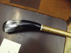 Unusual horn handled hiking stick inset with Yorks