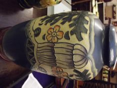 Large tube lined table lamp
