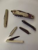 Six various penknifes to include an early Swiss Ar