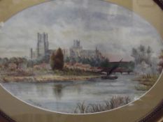 Framed ceramic plaque signed ELY E Kent 1888