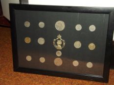 Framed coins - RAC badge