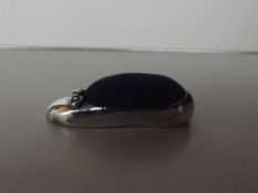 Silver stamped pin cushion, shoe