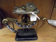 Set of vintage scales and weights