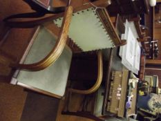 Oak draw leaf dining table with four stand chairs