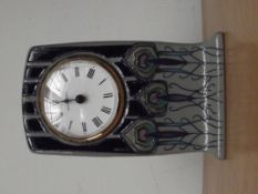 Moorcroft peacock parade clock