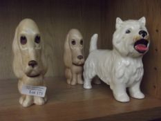 2 Sylvac dogs and a Westie