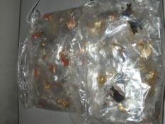 2 bags of lapel badges, Robins and cats