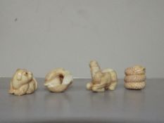 4 Bone, Ojime, netsuke