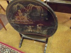 Chinese style glazed and tilt-top side table