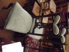 Pair of Edwardian overstuffed dining chairs