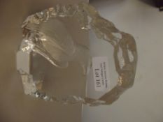 Large signed paperweight with bird of prey