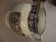 Luster ware jug Manchester related, a/f