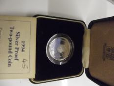 Royal Mint cased silver proof two-pound coin comme