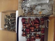 Box of door knobs, door handles and drawer handles