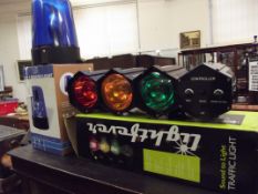 Sound to light traffic light together with a beaco