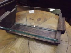 1930's oak and glass trough with egg and dart deta