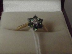 18 ct gold ring with tourmaline stones