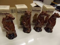 Four boxed Golden Beneagles 50ml scotch whisky dec