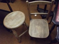 Child's chair together with a stool