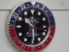 Rolex oyster perpetual date dealers wall clock GMT