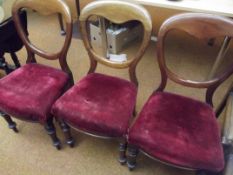 Part set of 3 Victorian balloon back chairs
