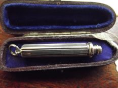 Silver propelling pencil, cased