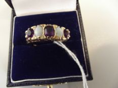 9ct gold amethyst and opal ring