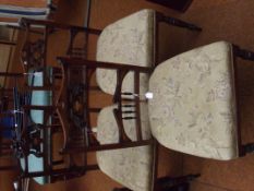 Three Edwardian marquetry inlaid chairs