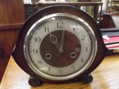 Oak cased art deco mantel clock