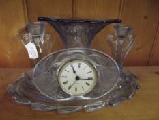 Dressing table set together with a frosted glass c