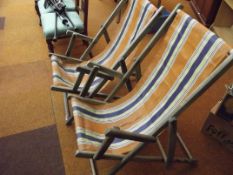 Pair of vintage deck chairs