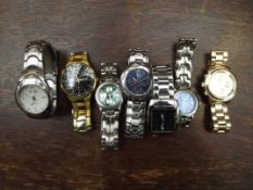 Seven wristwatches
