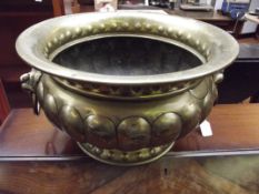 Large brass jardiniere