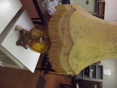 Large brass and glass table lamp