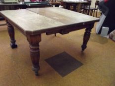 Solid oak dining table, requires attention