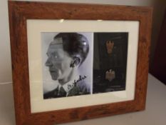Framed German picture set with two badges