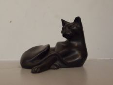 Resin cat figure signed Perconi