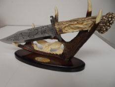 Native American display knife and stand