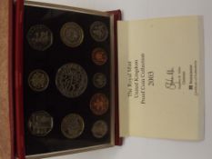 Royal Mint cased proof coin set 2003