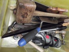 Box of tools to include a grinder